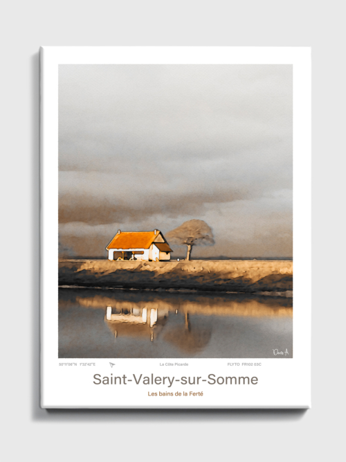 Toile Saint-Valery-sur-Somme Aquarelle Les bains de la Ferté 2 Toile Saint Valery sur Somme Aquarelle Les bains de la Ferte FR102 03C T
