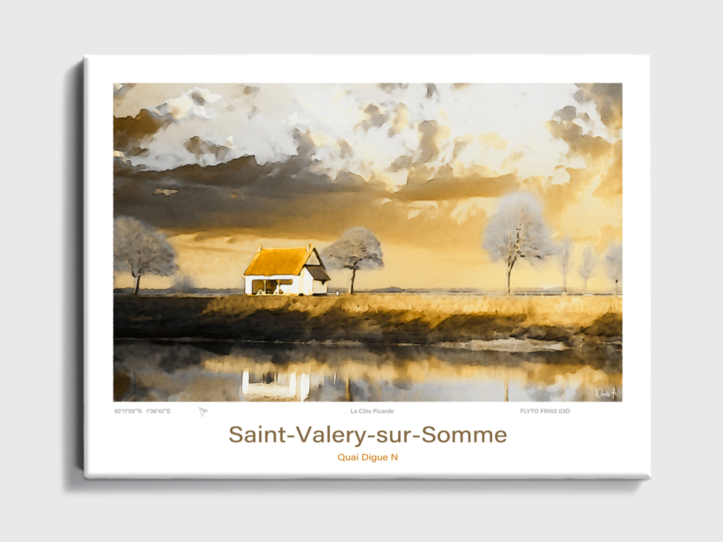 Affiche Saint-Valery-sur-Somme Aquarelle Quai Digue N 8 Toile Saint Valery sur Somme Aquarelle Quai Digue N FR102 03D T
