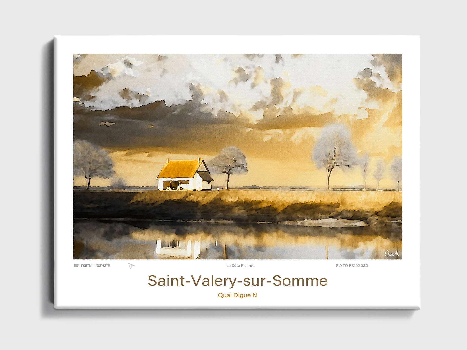 Toile Saint-Valery-sur-Somme Aquarelle Quai Digue N 47 Toile Saint Valery sur Somme Aquarelle Quai Digue N FR102 03D T
