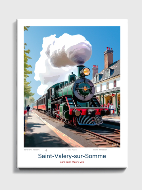 Toile Saint Valery sur Somme Illustration Gare Saint Valery Ville FR102 03A T