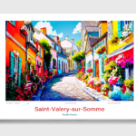 Toile Saint-Valery-sur-Somme Illustration Ruelle fleurie