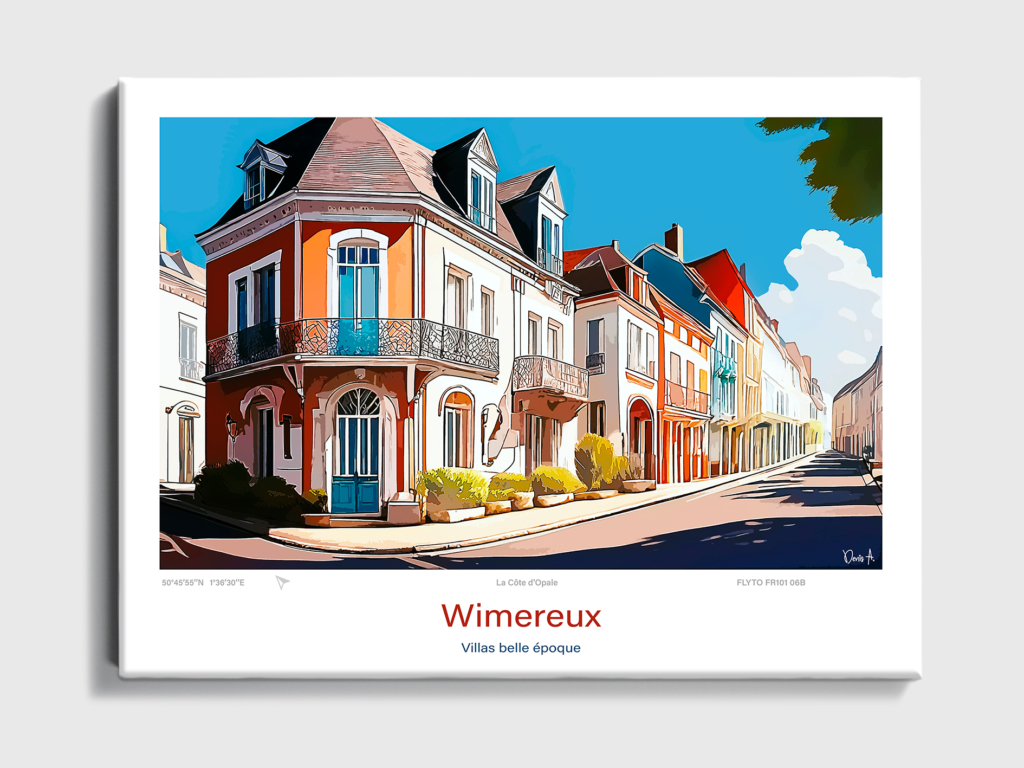 Toile Wimereux Illustration Villas belle epoque FR101 06B T